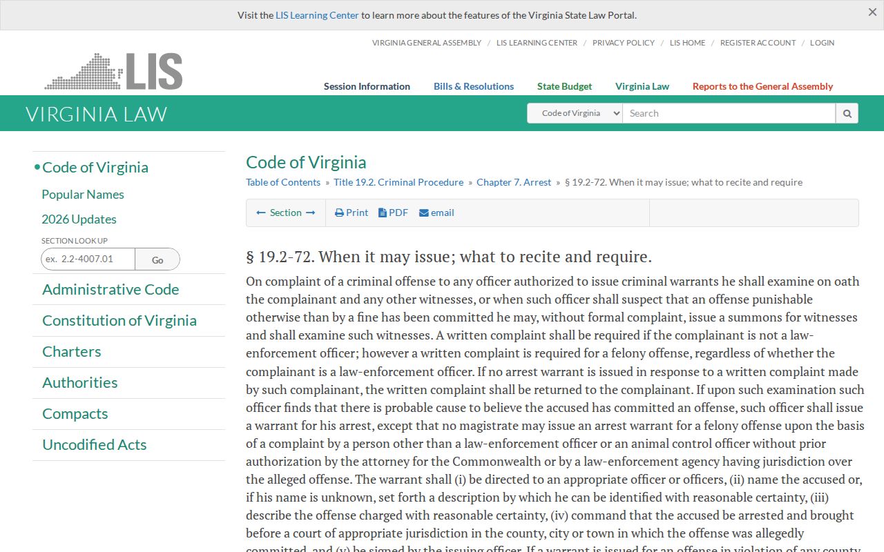 Tazewell County arrest warrant lookup, complaint oath and probable-cause elements